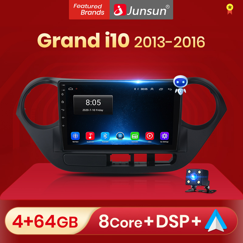 Junsun V1pro AI Voice Car Radio Android Auto Multimedia Player For H-yundai  Grand I10 2013-2016 Carplay 4G 2din GPS autoradio,for H-yundai