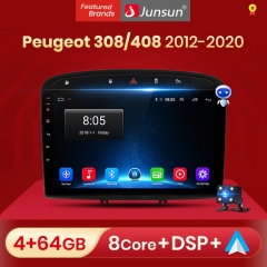 Junsun V1pro AI Voice For P eugeot 308 308S 408 2012 - 2020 car radio 2 din android Auto Multimedia GPS Track Carplay 2din DVD