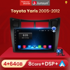 Junsun V1pro AI Voice For T oyota Yaris XP90 2005 - 2012 car radio 2 din android Auto Multimedia GPS Track Carplay 2din DVD