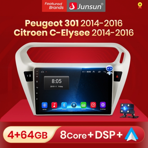 Junsun V1pro AI Voice For Peugeot 301 Citroen Elysee 2014 - 2016 car radio 2 din android Auto Multimedia Carplay 2din DV