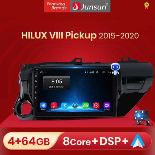 Junsun V1 Android 10 For T oyota Hilux Pick Up AN120 2015-2020 Car Radio Multimedia Video Players Android Auto CarPlay 2 din dvd
