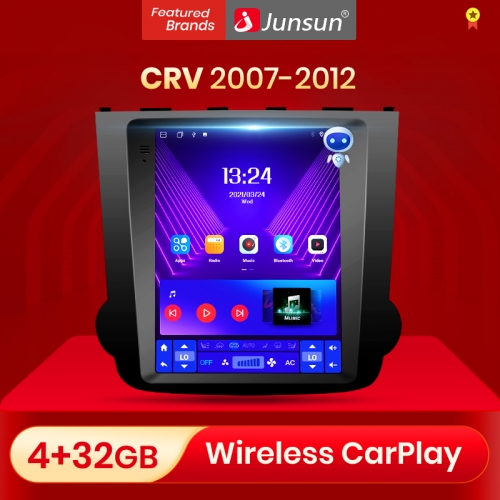 Junsun For Tesla Style Android Auto 4G Wireless Carplay DSP Car Radio Multimedia For Honda CRV CR-V 3 RE 2007-2011 GPS no 2din