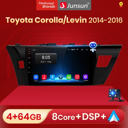 Junsun V1 pro Android 10 For T oyota Corolla Levin 2014 - 2016 Car Radio Multimedia Video Players Android Auto CarPlay 2 din dvd