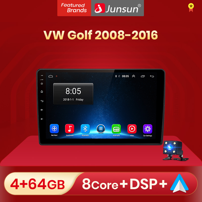 Junsun V1 pro AI Voice 2 din Android Auto Radio for Volkswagen Golf 6  2008-2016 Car Radio Multimedia GPS Track Carplay 2din dvd,for Volkswagen