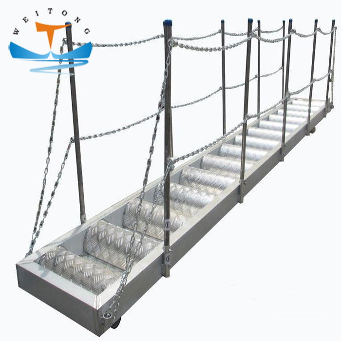 ABS/BV/CCS Certificate Flat Type Aluminum Marine Wharf Ladder