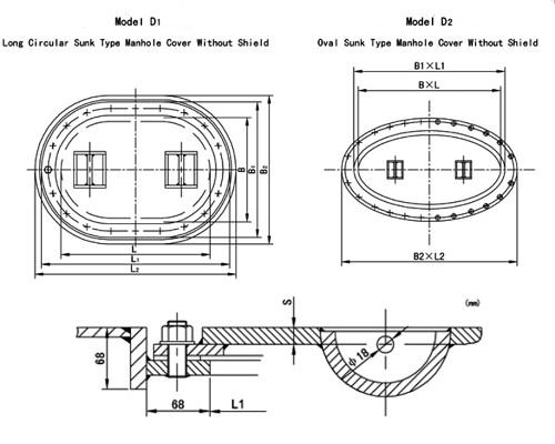 Flush Type D Manhole Cover For Ship