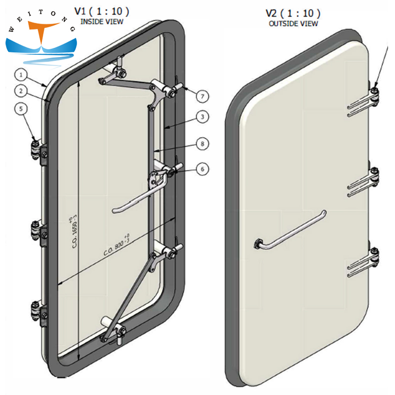 CCS/ABS Steel Marine Weathertight Gastight Doors for Sale