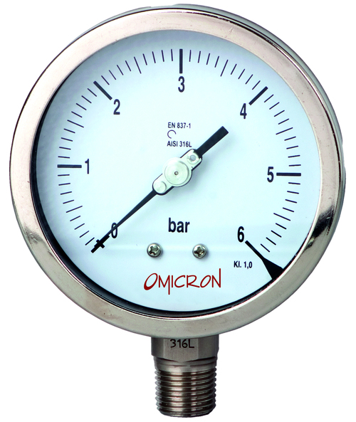 IMPA 653107/653108/653109/653110/653111/653112 Manometer Liquid Filled Marine Pressure Gauge