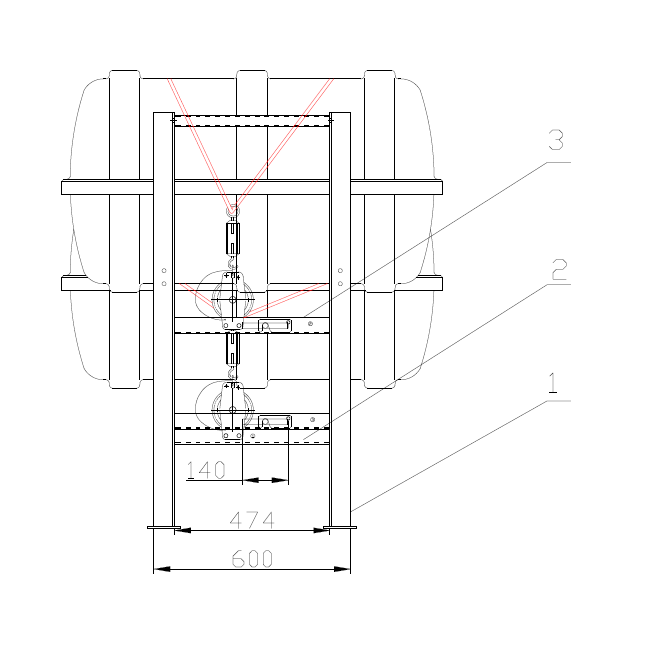 Tilted Cradle For Double Horizontal Liferafts