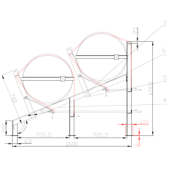 Tilted Cradle For Double Horizontal Liferafts