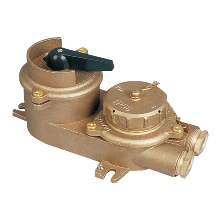 380/440V 32A Marine Brass High Current Socket With Chain Switch