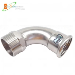 DS Stainless steel M Press 90º Elbow With Male Thread