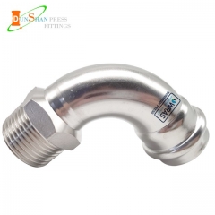 DS Stainless Steel V Pess 90˚ Elbow With Male Thread