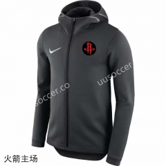 NBA Rocket Home Black With Hat Jacket Top 15