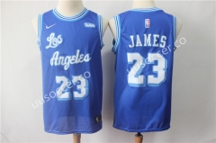 Retro Version Lakers NBA Round Neck Blue #23 Jersey（Fan version）