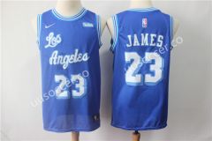 Retro Version Lakers NBA Round Neck Blue #23 Jersey（Fan version）