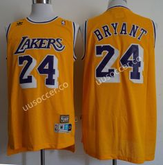Retro Version Lakers NBA Round Neck Yellow #24 Jersey