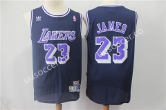 Retro Version Lakers NBA Round Neck Dark Purple #23 Jersey