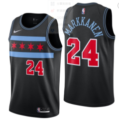 City Version NBA Bull Black #24 Jersey