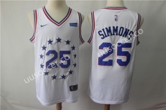 City Version NBA Philadelphia 76ers White #25 Jersey