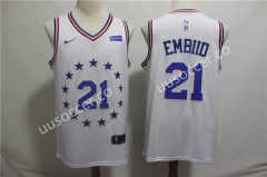 City Version NBA Philadelphia 76ers White #21 Jersey