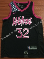 City Version NBA Minnesota Timberwolves Purple #32 Jersey