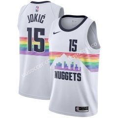 City Version NBA Denver Nuggets White #15 Jersey