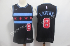 City Version NBA Bull Black #8 Jersey