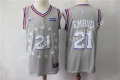 2019 City version NBA Philadelphia 76ers Gray #21 Jersey