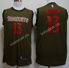NBA Houston Rockets Army Green #13 Jersey