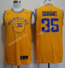 Retro version NBA Golden State Warriors Yellow #35 Jersey