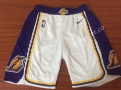 Retro version Lakers NBA White Shorts