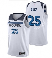Retro version NBA Minnesota Timberwolves White #25 Jersey