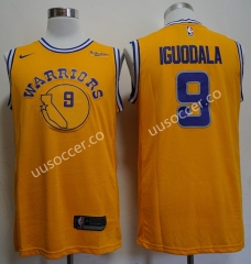 Retro version NBA Golden State Warriors Yellow #9 Jersey