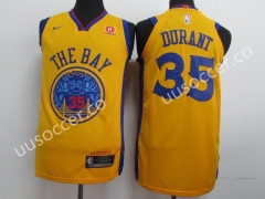 NBA Warriors Yellow #35 Jersey