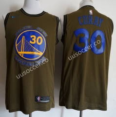 NBA Warriors Army Green #30 Jersey