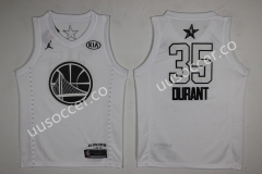 NBA Warriors White #35 Jersey