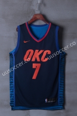 NBA Oklahoma City Thunder Blue & Black #7 Jersey