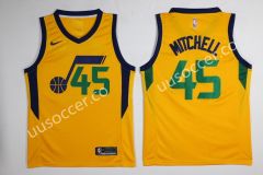 NBA Utah Jazz Yellow #45 Jersey