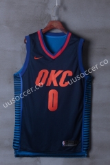 NBA Oklahoma City Thunder Blue & Black #0 Jersey