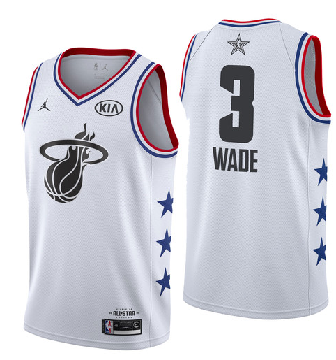 All-Star Version NBA Miami Heat White #3 Jersey