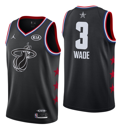 All-Star Version NBA Miami Heat Black #3 Jersey