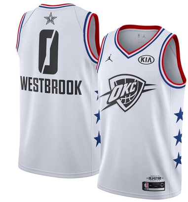 All-Star Version NBA Oklahoma City Thunder White #0 Jersey