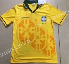 Retro Version 1994 Brazil Yellow Thailand Soccer Jersey AAA-912