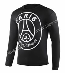 02 Version Paris SG Black Round Collar Thailand Soccer Tracksuit -GDP