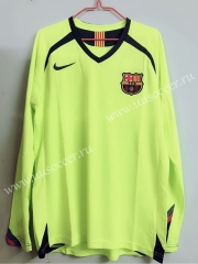 Retro Version 0506 Barcelona Away Fluorescent green Thailand LS Soccer Jersey AAA