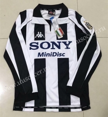 1997-1998 Retro Version Juventus Black & White Thailand LS Soccer Jersey AAA-510