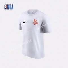 2019 NBA Houston Rockets White Cotton T-shirt