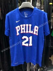 2019 NBA Blue #21 Cotton T-shirt-CS