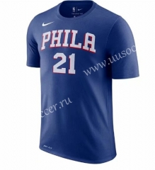 2019 NBA Blue #21 Cotton T-shirt-CS